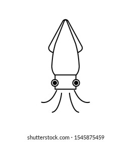 Squid outline logo icon isolated on background. Vector illustration.