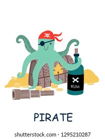 squid pirate vector