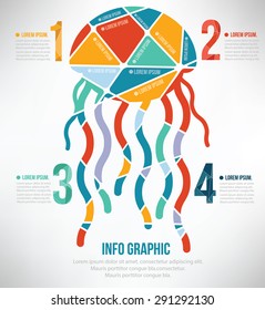 Squid puzzle concept  info graphic design,clean vector
