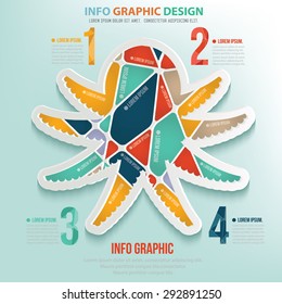 Squid puzzle info graphic design,clean vector
