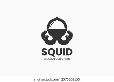 Squid Restaurant Logo. Vector Illustration