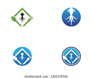 Squid resto logo vector