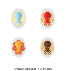 squid salad Cartoon blue