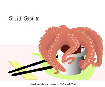 Squid Sashimi in cup