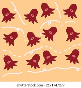 squid sausage mushroom wallpaper background red yellow