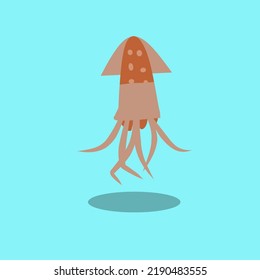 squid in the sea vector illustration