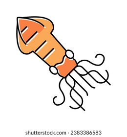 squid seafood color icon vector. squid seafood sign. isolated symbol illustration