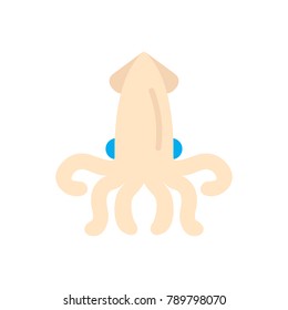 Squid seafood flat icon