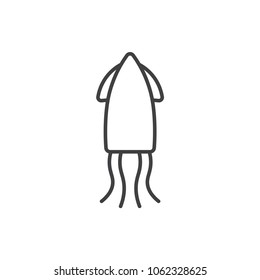 Squid seafood line icon.