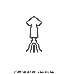Squid seafood line icon. linear style sign for mobile concept and web design. Squid animal outline vector icon. Symbol, logo illustration. Vector graphics