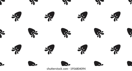 squid Seamless pattern octopus fish vector salmon tuna dolphin shark doodle icon cartoon ocean sea pet animal repeat wallpaper tile background scarf isolated illustration doodle design