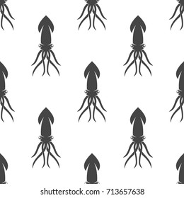 Squid seamless pattern. Vector illustration for backgrounds