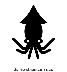 Squid silhouette icon. Sea creature. Vector.