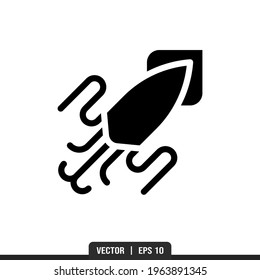 Squid Silhouette icon vector, illustration logo template in trendy style. Suitable for many purposes.