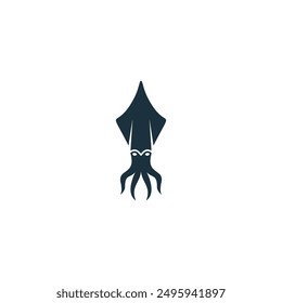 Squid silhouettes stock vector. Illustration logo