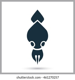 Squid simple icon on the background