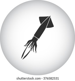 Squid simple icon on colorful round background
