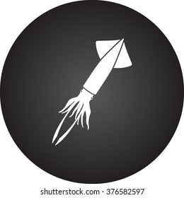 Squid simple icon on colorful round background