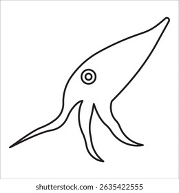 Squid stock icon outline vector