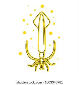 
squid style outline vector illustration