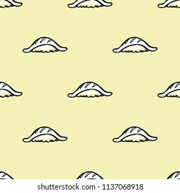 squid sushi cartoon object, seamless pattern, vector doodle art