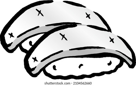 Squid Sushi isolated vector illustration.