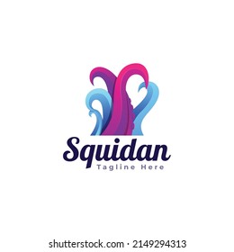 Squid Tentacle Logo Template Design