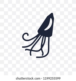 Squid transparent icon. Squid symbol design from Animals collection. Simple element vector illustration on transparent background.