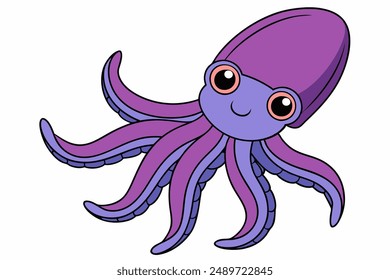 A Squid vector art illustration