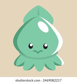 squid vector with detailed illustration of light and shadow