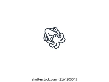 Squid vector flat emoticon. Isolated Squid emoji illustration. Squid icon