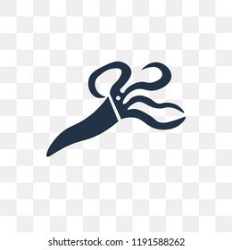Squid vector icon isolated on transparent background, Squid transparency concept can be used web and mobile
