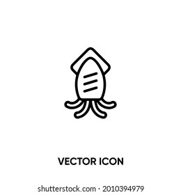 Squid vector icon. Modern, simple flat vector illustration for website or mobile app.Octopus symbol, logo illustration. Pixel perfect vector graphics	