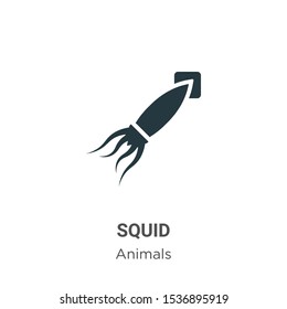 Squid vector icon on white background. Flat vector squid icon symbol sign from modern animals collection for mobile concept and web apps design.