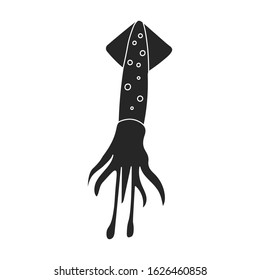 Squid vector icon.Black,simple vector icon isolated on white background squid .