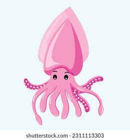 squid vector illustration cartoon design