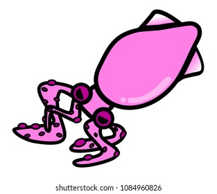 Squid vector illustration funny cartoon