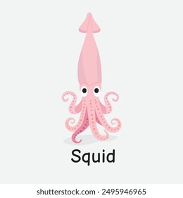 Squid Vector Illustration: Marine Cephalopod