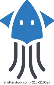 squid  Vector illustration on a transparent background. Premium quality symmbols. Glyphs vector icons for concept and graphic design. 
