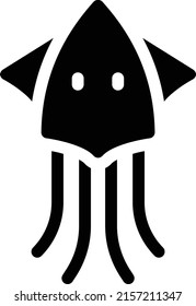 squid  Vector illustration on a transparent background. Premium quality symmbols. Glyphs vector icons for concept and graphic design. 
