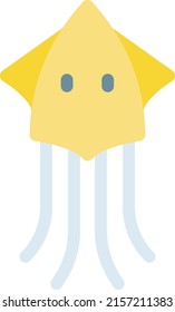 squid  Vector illustration on a transparent background. Premium quality symmbols. Line Color vector icons for concept and graphic design.