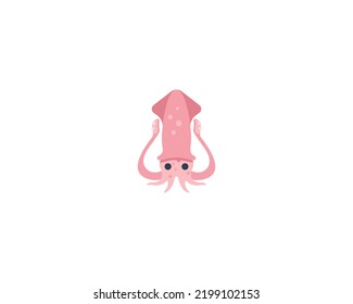 Squid vector isolated emoji icon. Squid emoticon