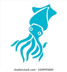 Squid vector silhouette. Abstract squid logo designs template