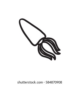 Squid vector sketch icon isolated on background. Hand drawn Squid icon. Squid sketch icon for infographic, website or app.