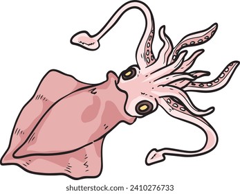 Squid Wild Animal Vector Illustration