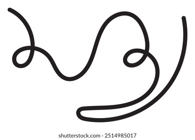 Squiggle Curly Line. Decorative Design Element. vector file illustration.