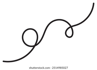 Squiggle Curly Line. Decorative Design Element. vector file illustration.