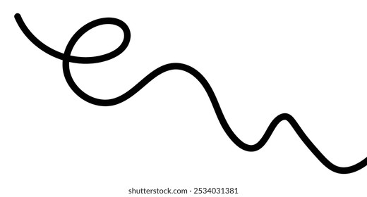 Squiggle línea rizada. Elemento de diseño decorativo. Ilustración de archivo de Vector.