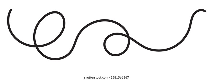 Squiggle Curly Line. Decorative Design Element. eps