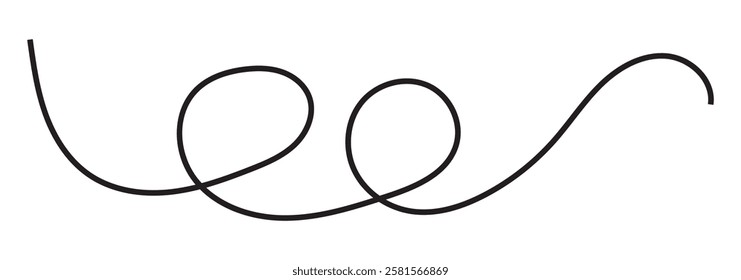 Squiggle Curly Line. Decorative Design Element. eps